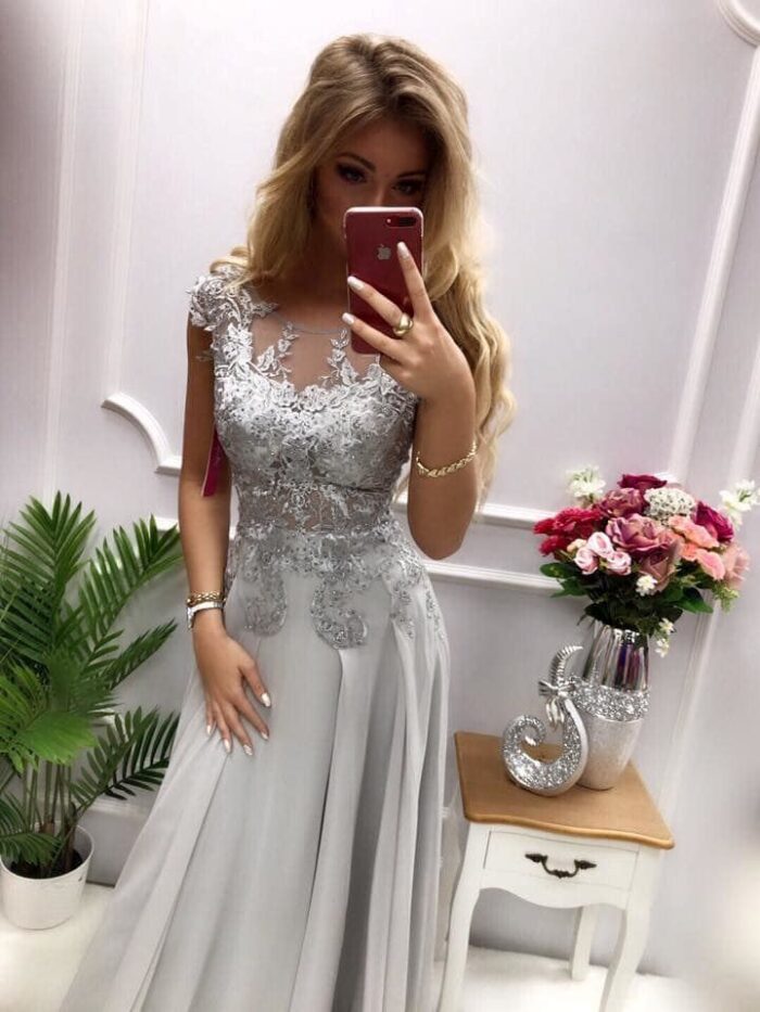 Sukienka Diva Długa Szara