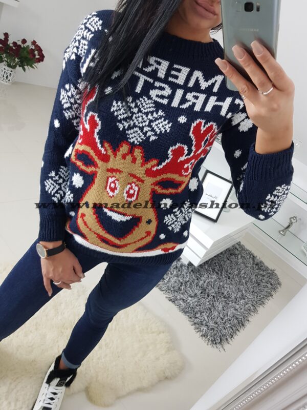 20191125_160008 Sweter Świąteczny Merry Christmas Granatowy