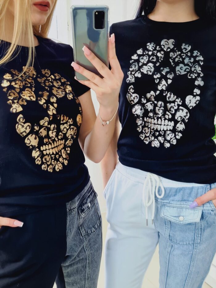 T-shirt Czaszka Serca