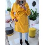 Płaszcz Żółty Plus Size z Flauszu - obrazek 3