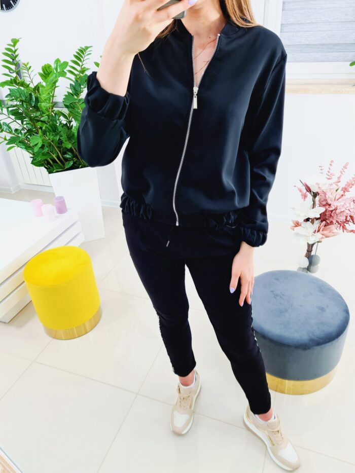 Bluza Dresowa Zapinana Na Zamek Czarna