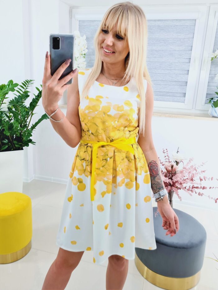 Sukienka w Kwiaty Flowers Żółta - obrazek 4