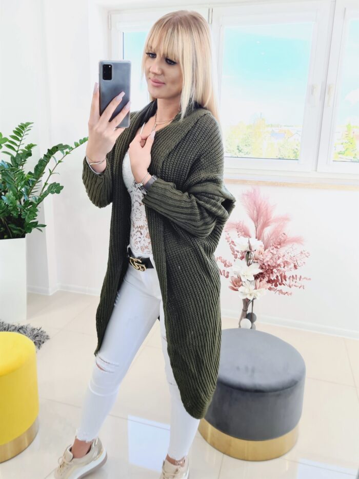 Kardigan Asymetryczny Khaki