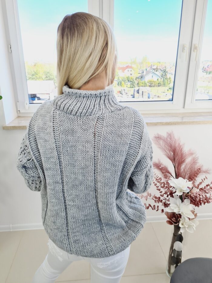Sweter z Golfem Meggi Jasno Szary - obrazek 3