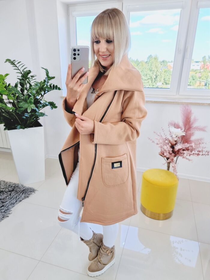 Bluza Z Zamkiem Na Skos Kornelia Karmelowa - obrazek 3