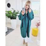 Bluza Plus Size Supełkowa z Bukli Oversize Butelkowa Zieleń - obrazek 3