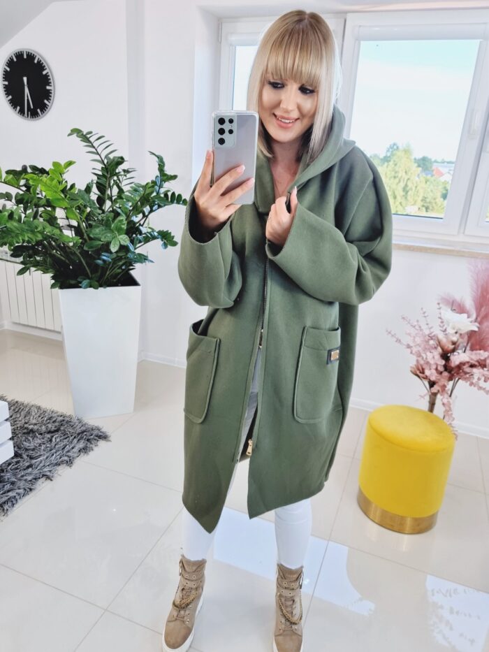 Bluza Długa Z Kapturem Khaki Sophia - obrazek 3