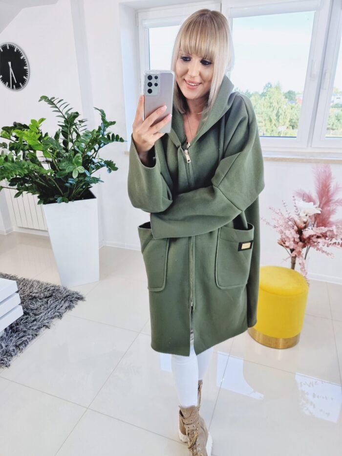 Bluza Długa Z Kapturem Khaki Sophia - obrazek 2