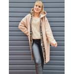 Bluza Supełkowa Maxi z Kapturem Impress Beżowa - obrazek 2