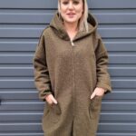 Bluza Supełkowa Maxi z Kapturem Beautiful Khaki