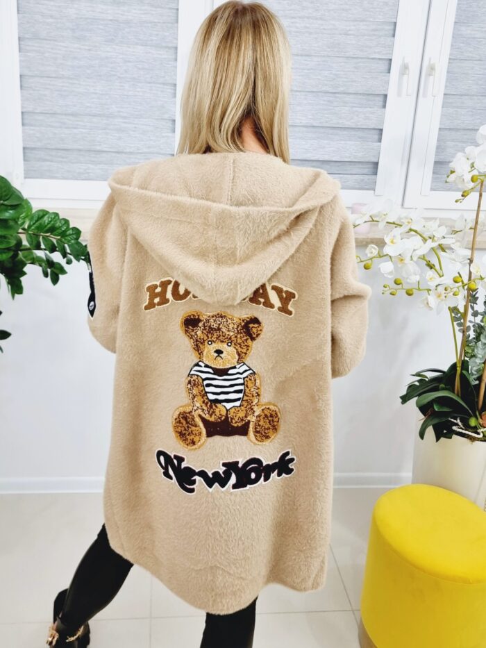 Płaszcz Alpaka Teddy Holiday Beżowy Maxi