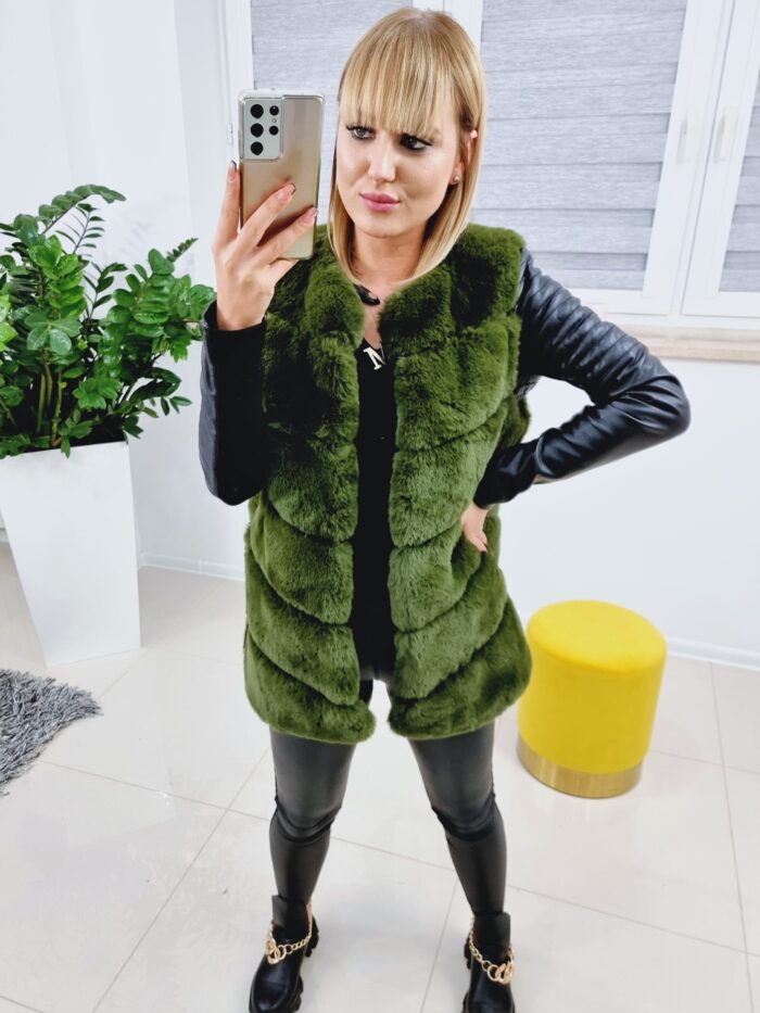 Kamizelka Futrzana Khaki Miś