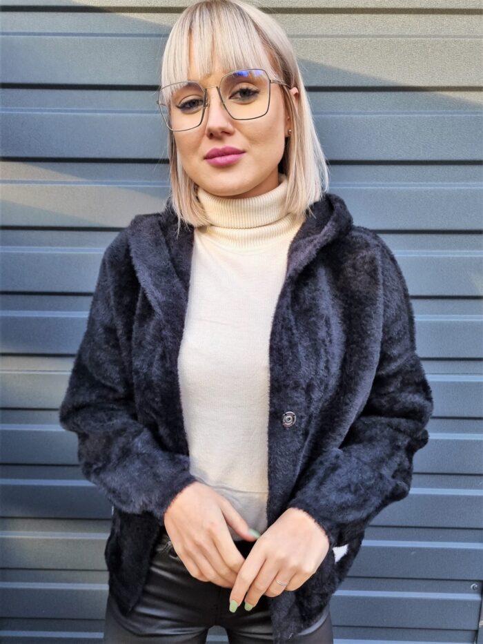 Kurtka Alpaka Krótka Next Czarna - obrazek 4