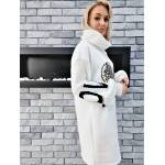 Bluza Długa Oversize z Golfem Biała - obrazek 3