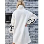 Bluza Długa Oversize z Golfem Biała - obrazek 2