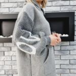 Bluza Długa Oversize z Kapturem Szara Love - obrazek 3