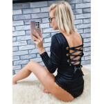 Body Sznurowane Czarne z Czarną Taśmą - obrazek 2