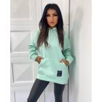 Bluza Z Kapturem Oversize Miętowa Femme