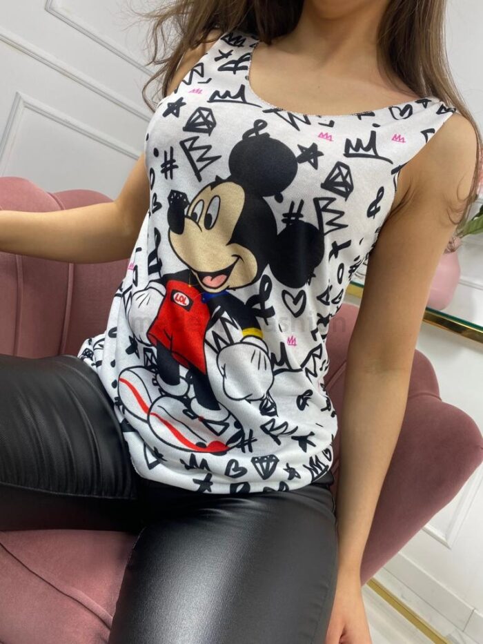 Top Mickey Mouse Diamenty Biały