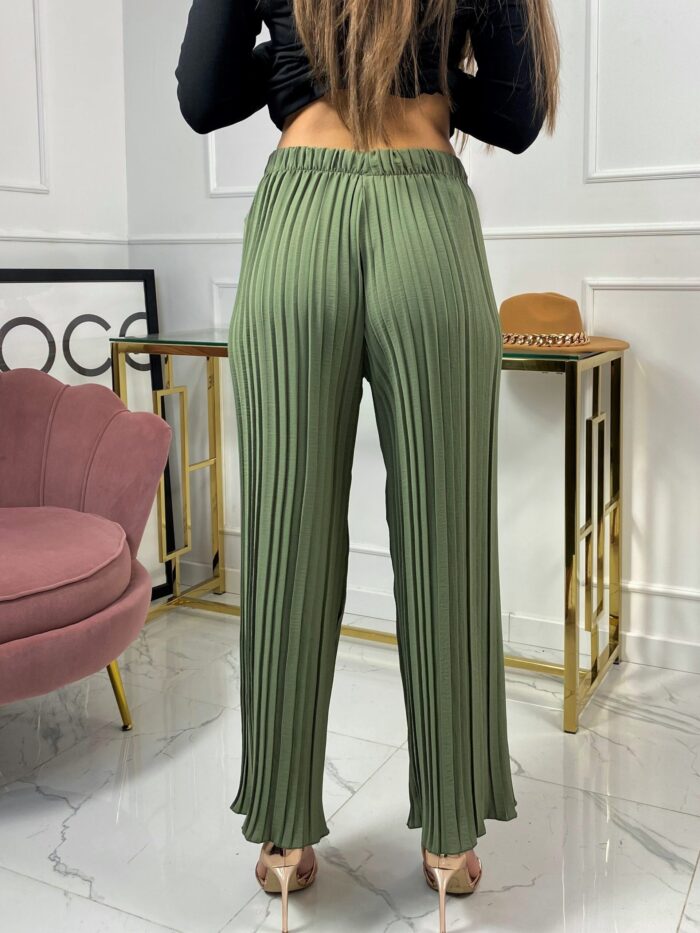 Spodnie Plisowane Albion Khaki - obrazek 3