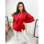 Bluza Z Kapturem Oversize Czerwona Femme