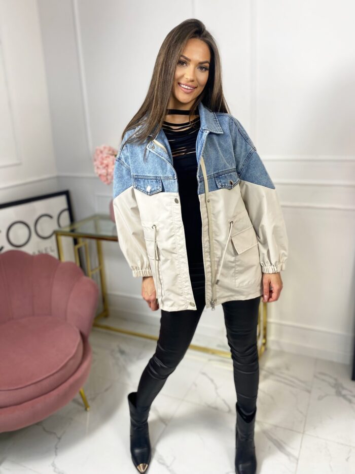 Kurtka Parka Jeans Z Beżem Moris - obrazek 6