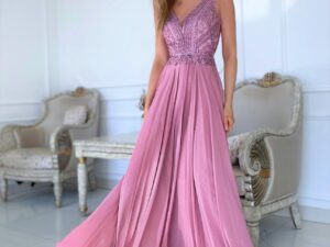 Sukienka Tiulowa Campari Maxi Wrzosowa
