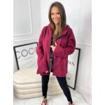 Bluza Kurtka z Bukli Oversize Bordo