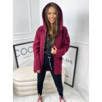 Bluza Kurtka z Bukli Oversize Bordo - obrazek 2