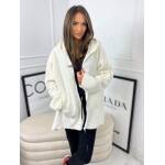 Bluza Kurtka z Bukli Oversize Biała - obrazek 2