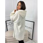 Bluza Kurtka z Bukli Oversize Biała - obrazek 3