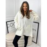 Bluza Kurtka z Bukli Oversize Biała