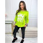 Bluzka Asymetryczna Love Honest Limonka Neon - obrazek 3