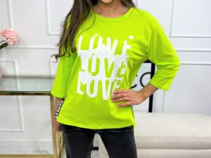 Bluzka Asymetryczna Love Honest Limonka Neon