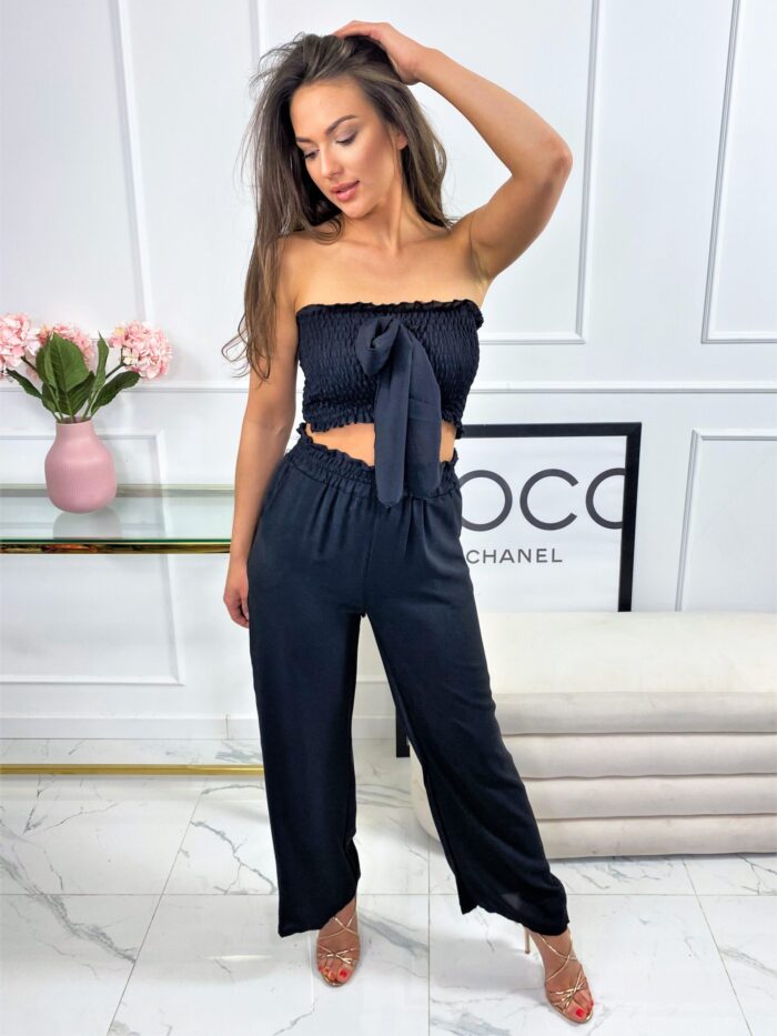 Komplet Spodnie + Top Lizella Czarny