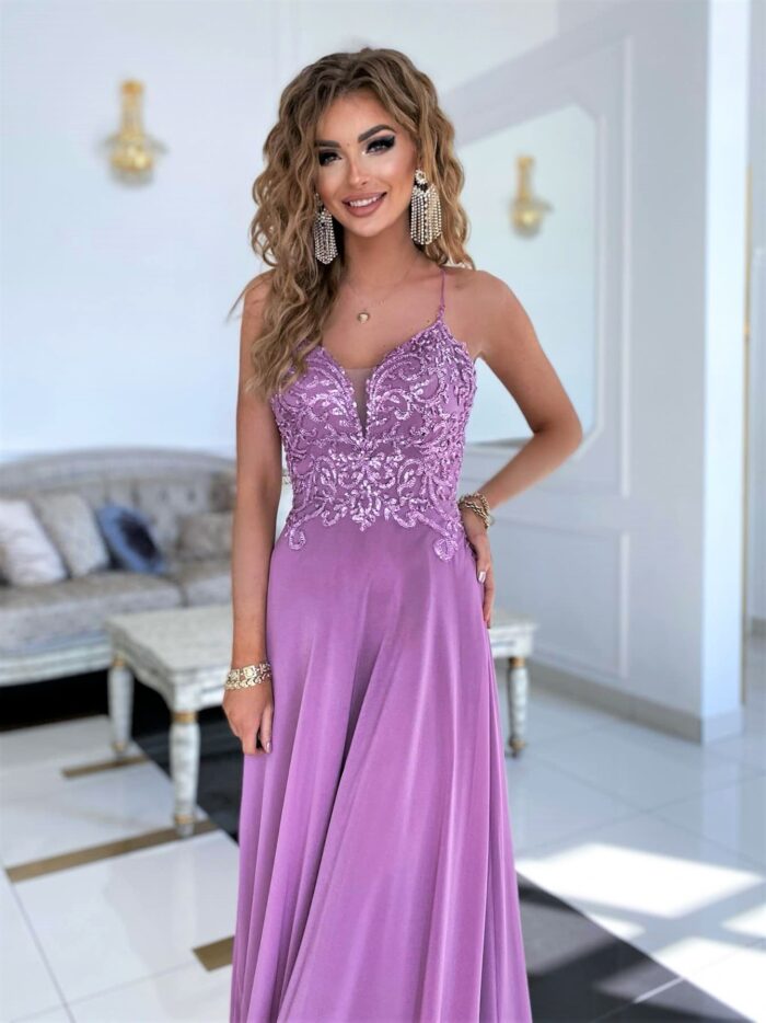 Sukienka Mona Lisa Wrzosowa - obrazek 3