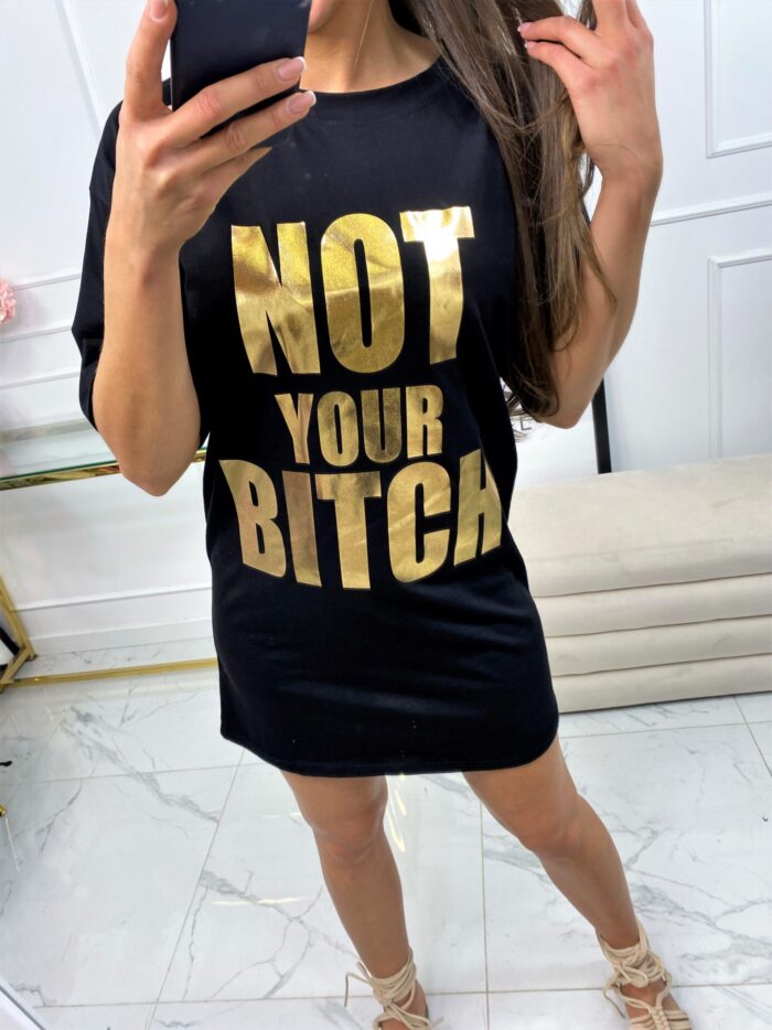 Tunika Not Your Bitch Czarna - obrazek 4