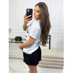 T-shirt Collevision Biały Z Czarnymi Napisami - obrazek 2