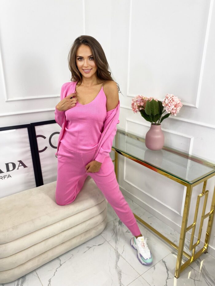 Komplet Trzyczęściowy Bluza+Top+Spodnie Taste Pudrowy Róż - obrazek 8