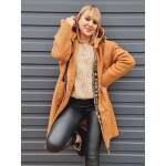 Bluza Supełkowa Maxi z Kapturem Impress Karmelowa