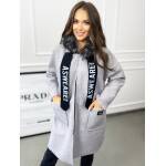 Bluza Długa Asweare Jasno Szara z Futerkiem