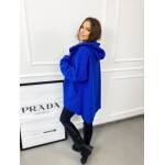 Bluza Kurtka z Bukli Oversize Chabrowa - obrazek 4