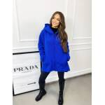 Bluza Kurtka z Bukli Oversize Chabrowa - obrazek 5