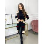 Kardigan Maxi W Pasy Burrbery Czarny - obrazek 2