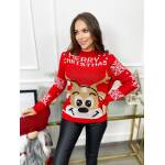 Sweterek Merry Christmas Renifer Czerwony - obrazek 3