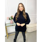 Sweter Tunika z Golfem Palmare Czarny