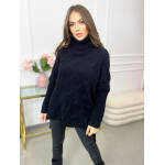 Sweter Asymetryczny z Golfem Susan Czarny