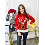 Sweter Świąteczny Czerwony Rudolf Kopytka