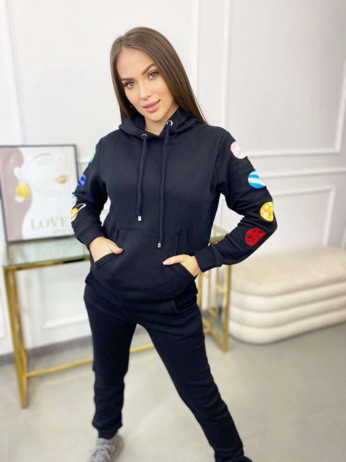 Komplet Spodnie + Bluza Planet Czarny