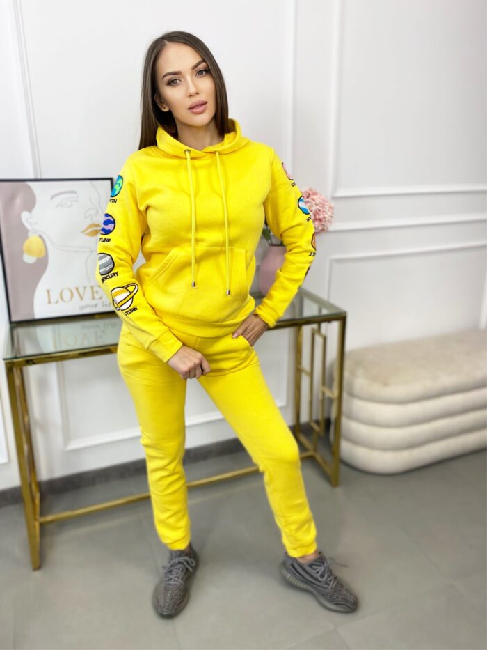 Komplet Spodnie + Bluza Planet Żółty